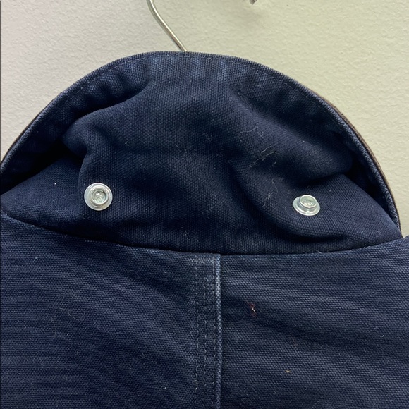 Carhartt Navy Blue Chore Coat Sandstone Traditional Artic Quilt Lined Mens Large - Picture 9 of 11